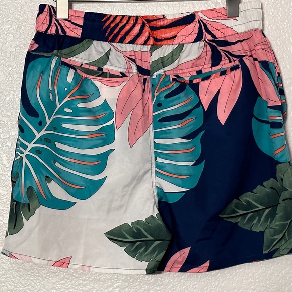 NWT NOVAMAN Swim Trunks size XL Blues Pinks Green White - Picture 3 of 10